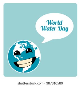 planet earth in the world water day in blue color