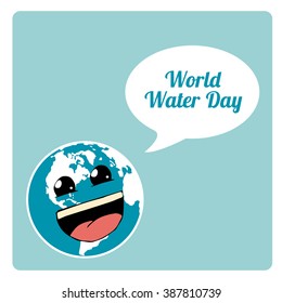 planet earth in the world water day in blue color