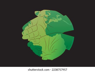 
The planet Earth in your hands. Ecology and sustainability. environmental responsibility