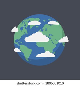 Planet Earthisolated on white background. Vector illustration. Eps 10.