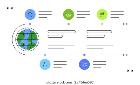 Planet Earth's life stages. Timeline, infographic element, presentation slide. Vector file.
