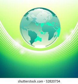 Planet ecology concept. Vector illustration. Illustrator mesh tool used.