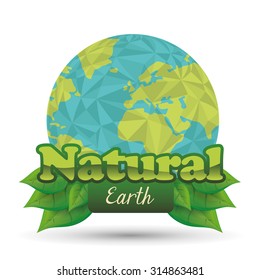 Planet  and ecology over white and flat background design, vector illustration 10 eps graphic.