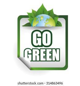 Planet  and ecology over white and flat background design, vector illustration 10 eps graphic.