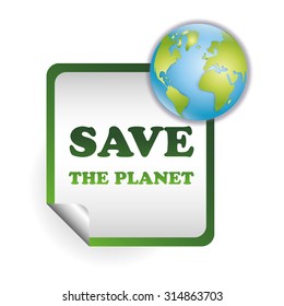 Planet  and ecology over white and flat background design, vector illustration 10 eps graphic.