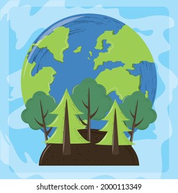 planet ecology trees environment poster
