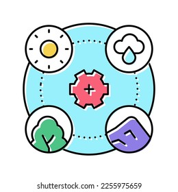 planet ecosystem color icon vector. planet ecosystem sign. isolated symbol illustration