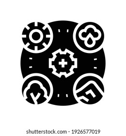 planet ecosystem glyph icon vector. planet ecosystem sign. isolated contour symbol black illustration