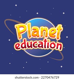 Planet education colorful logo template illustration