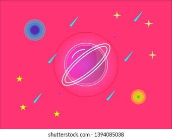 The planet  and the element in atmosphere illustration