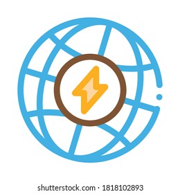 Planet Energy Icon Vektorgrafik. Energiezeichen des Planeten. einzelne Kontursymbolgrafik