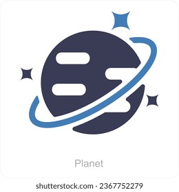 Concepto de icono de planeta y medio ambiente
