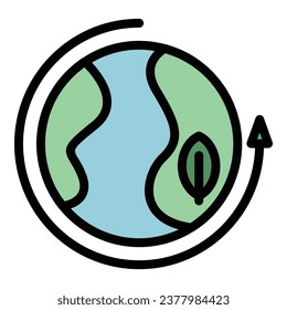 Planet environmentally friendly icon outline vector. Eco energy. Comb bottle color flat