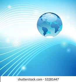 Planet in ether concept. Vector illustration. Illustrator mesh tool used.