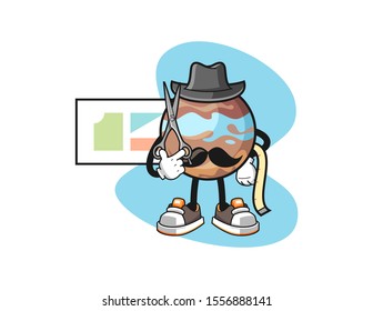 Planet fashion designer cartoon. Mascot Character vector.