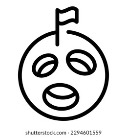 Planet flag icon outline vector. Monster ufo. Game funny