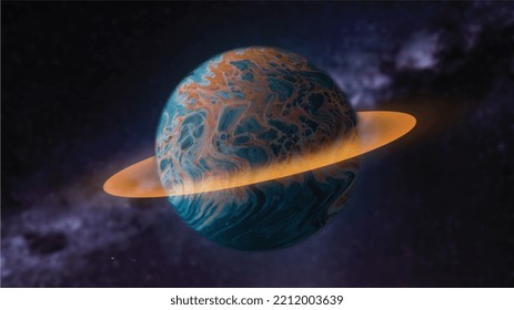 Planet With A Flash Of Light, Abstract Background