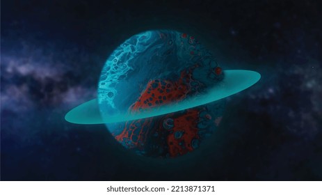 Planet With A Flash Of Light, Abstract Background
