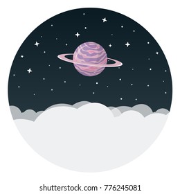 planet flat design icon