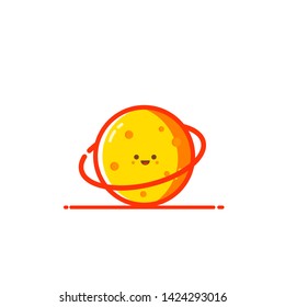 Planet flat icon illustration. Ready to use for website, mobile app, presentation and any other projects.