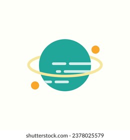planet flat icon, isolated icon in light background, perfect for website, blog, logo, graphic design, social media, UI, mobile app