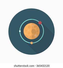 Planet flat  icon with long shadow,eps10,