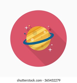Planet flat  icon with long shadow,eps10,