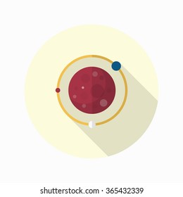Planet flat  icon with long shadow,eps10,