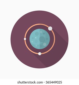 Planet flat  icon with long shadow,eps10,