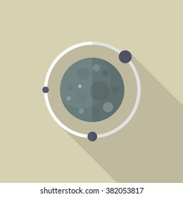 Planet flat  icon with long shadow,eps10,
