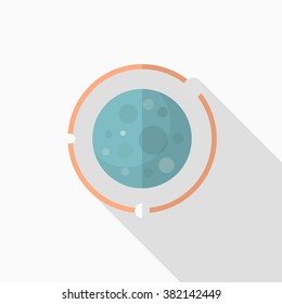 Planet flat  icon with long shadow,eps10,