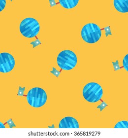Planet flat icon, seamless pattern background