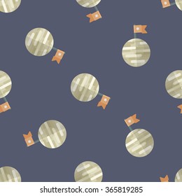 Planet flat icon, seamless pattern background