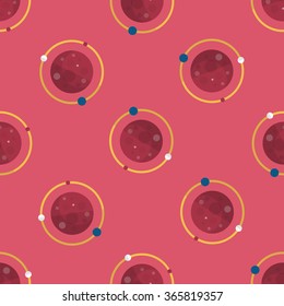 Planet flat icon, seamless pattern background