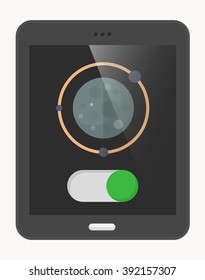 Planet flat  icon with Tablet,eps10,