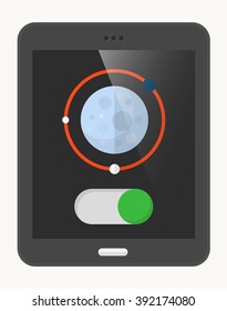 Planet flat  icon with Tablet,eps10,