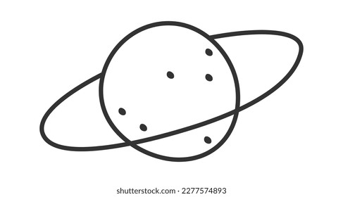 Icono plano planetario Explorar Universo. Ilustración del vector