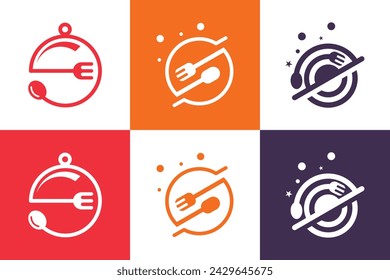 Planet food design element vector icon collection with creative idea