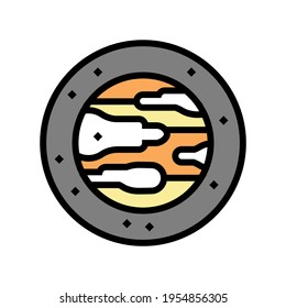 Planet Galaxy Farbe Symbol Vektorgrafik. Galaxiezeichen des Planeten. einzelne Symbolillustration