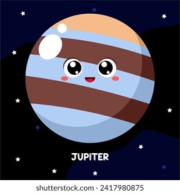 a planet galaxy cute kawaii vector design