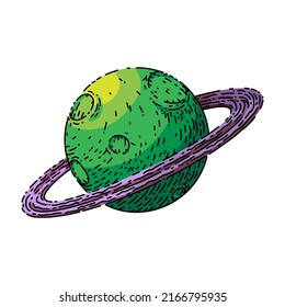 planet galaxy hand drawn vector. universe star, fantasy solar concept planet galaxy sketch. isolated color illustration