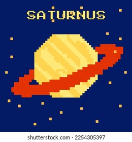 planet galaxy pixel art design vector