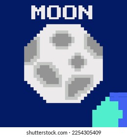planet galaxy pixel art design vector
