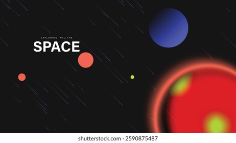 Planet and galaxy Space card vector set. Solar system with galaxy planets, asteroids, jupiter, saturn, mars, moon, ring line solar. Cosmic design for flyer, brochure, background, poster, cover.