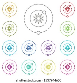 Planet, galaxy, space, orbit multi color icon. Simple thin line, outline vector of space icons for ui and ux, website or mobile application