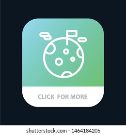 Planet, Gas, Giant, Space Mobile App Button. Android and IOS Line Version. Vector Icon Template background