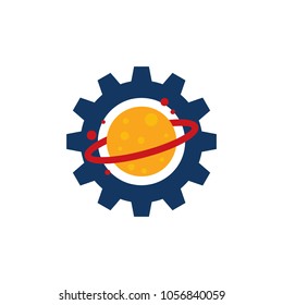 Planet Gear Logo Icon Design