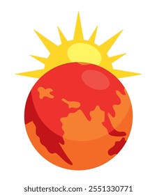 planet global warming icon isolated