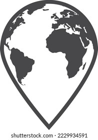 Planet-Kugel in Geo-Pin-Form. Weltsymbol