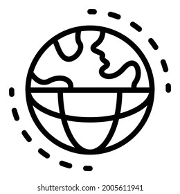 Planet globe icon. Outline planet globe vector icon for web design isolated on white background